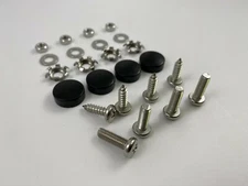 Metal License Plate Screw Covers WITH SCREWS - Black