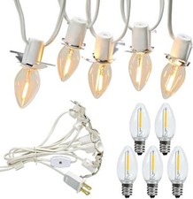 Set of 5 Accessory Light Cord with Single LED Bulb 9 Ft Blow Mold Replacement