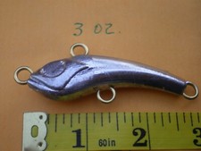 25 PCS. CURVY SHAD JIG/CASTING FISHING LURE BAIT, 3 OZ. WITH 4 EYELETS UNPAINTED