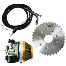 36T Sprocket Throttle Cable Kit For 2 Stroke 49cc to 80cc Engine Bike Motor