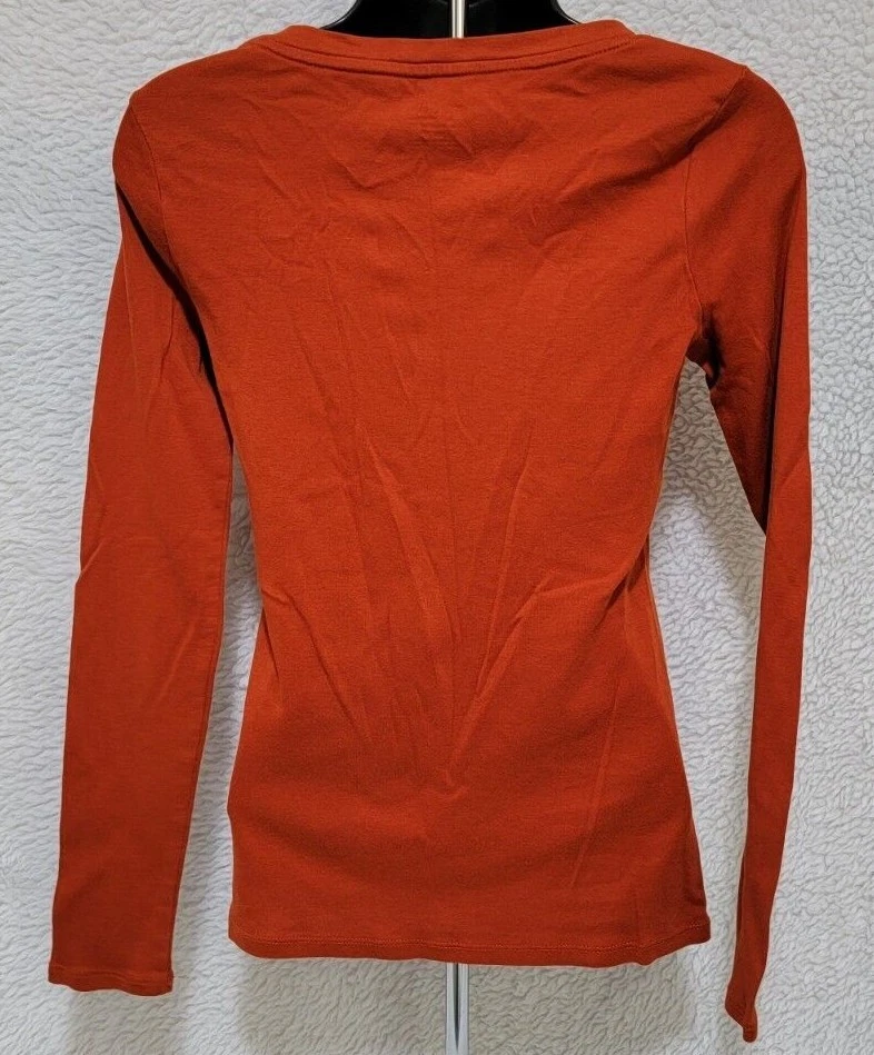 Blusa Camisa Top Merona Mujer Talla XS X Pequeña Marrón Naranja Foto 4 de 4