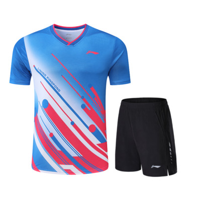 Adult Kid Li-Ning Table Tennis Clothes Badminton Sportswear T-SHIRTS+SHORTS Set