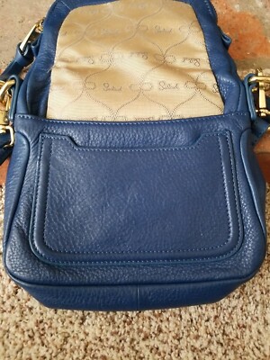 SALAD AW 1929 Love & Peace Leather Crossbody Blue Bag Purse