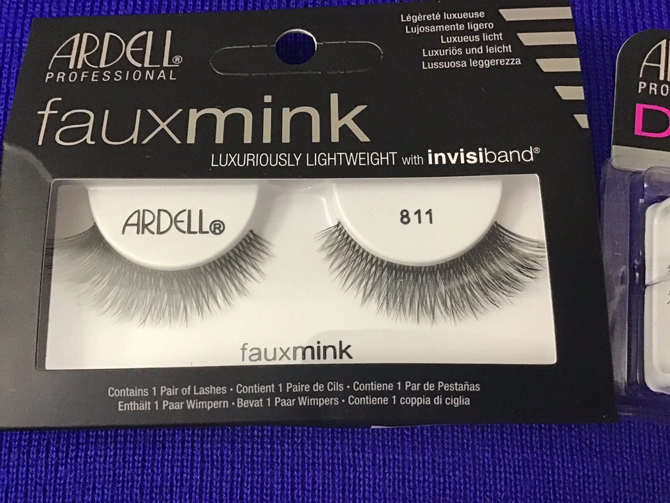 2 pares de pestañas ARDELL VISÓN SINTÉTICO #811 NEGRAS para ojos y dobles #113 (R2-2) Foto 2 de 4