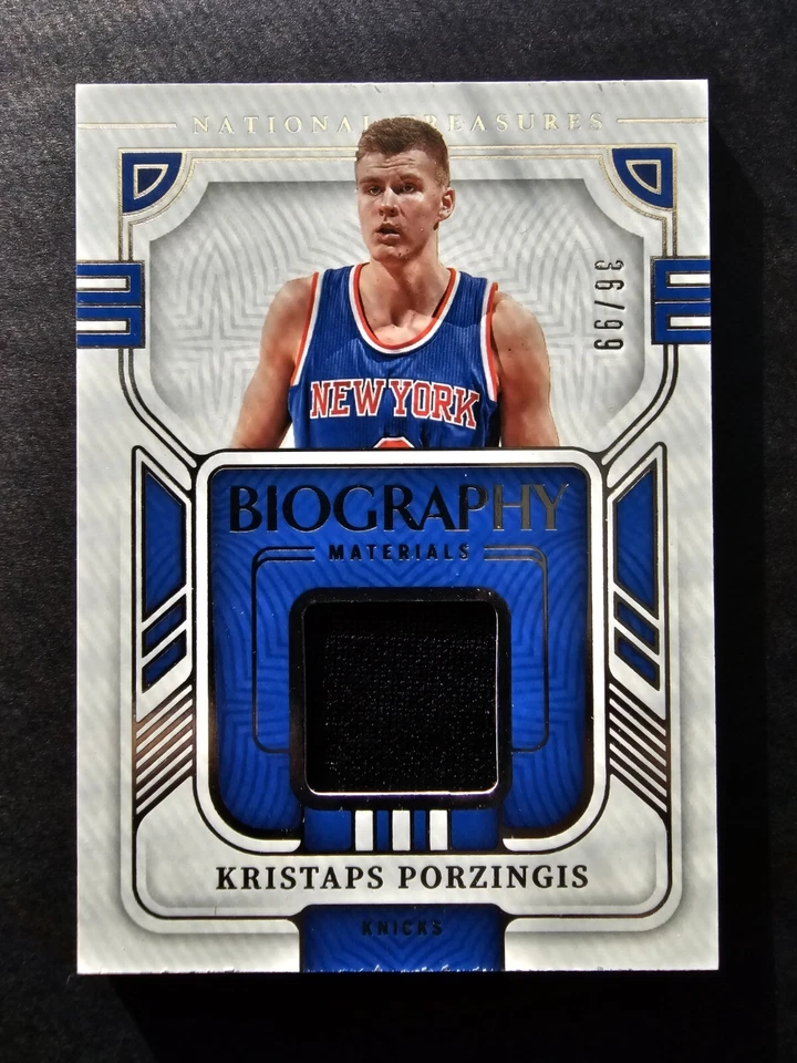 2023 National Treasures Kristaps Porzingis 🔥Biography Materials Game Worn 36/99 - Image 2 of 4