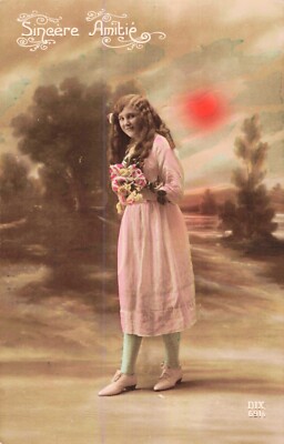 Sincere Amitié My Dear Friend French Canadian Postcard w/ Message Dated 1917