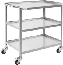 Hally Stainless Steel Utility Cart 3 Tier NSF Commercial Heavy Duty Metal Mobile