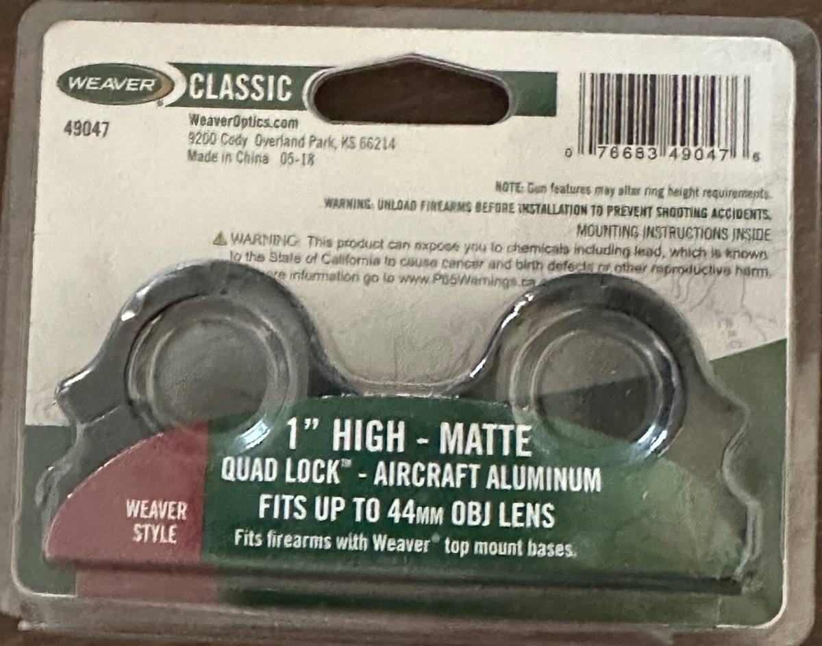WEAVER 49047 - QUAD LOCK MATTE RINGS - 1” HIGH | eBay