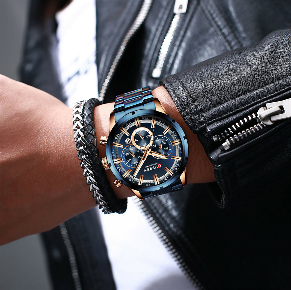 CURREN Fashion Men Watches Sports Chronograph Quartz Watch