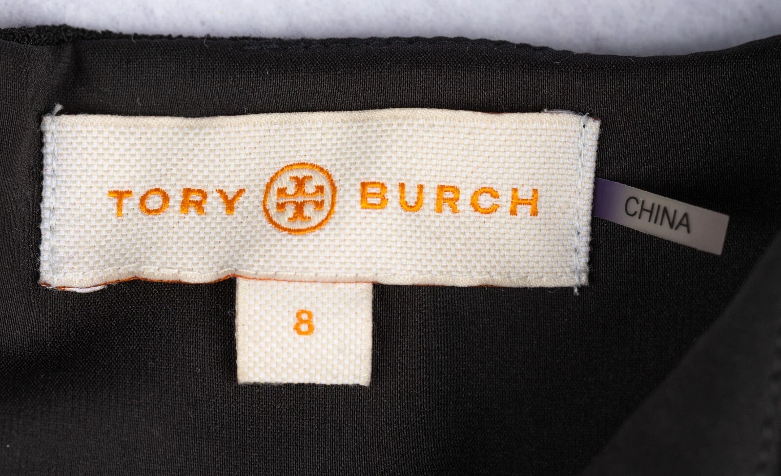 Abito Tory Burch Crepe Peplum nero manica ad aletta taglia 8