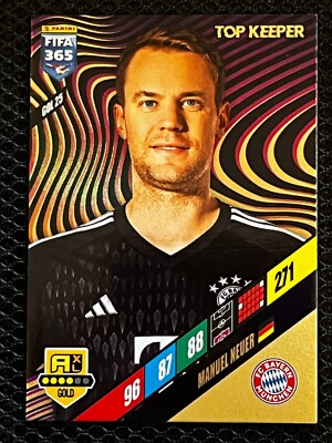 CARD PANINI FIFA 365 2024 TOP KEEPER MANUEL NEUER BAYERN MUNICH # GOL 25