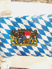 OKTOBERFEST Bavaria Lion Crest 4x6" Festive Blue And White Checkered Banner
