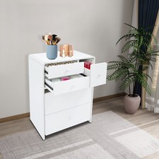 Makeup Vanity Desk with Wheels 60*40*78cm Corner Makeup Table for Compact Space