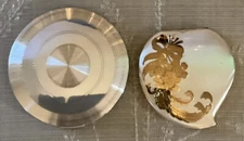 2 Vintage Powder Makeup Mirrored Compacts - Silver Tone REX + TwoTone Elgin