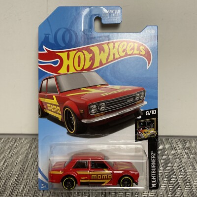 2019 Hot Wheels #97 Nightburnerz 8/10 '71 DATSUN 510 Momo RED