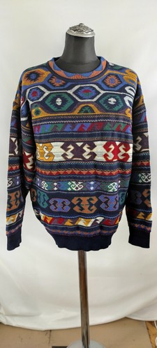 KENZO MENS BLUE MULTICOLORED WOOL BLEND 