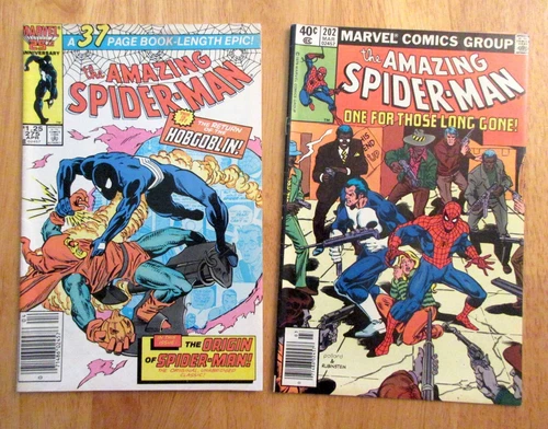 Lot of 2 Newsstand AMAZING SPIDER-MAN: #275 *Key!* (1986, FN+) +202 (1979, FN++)