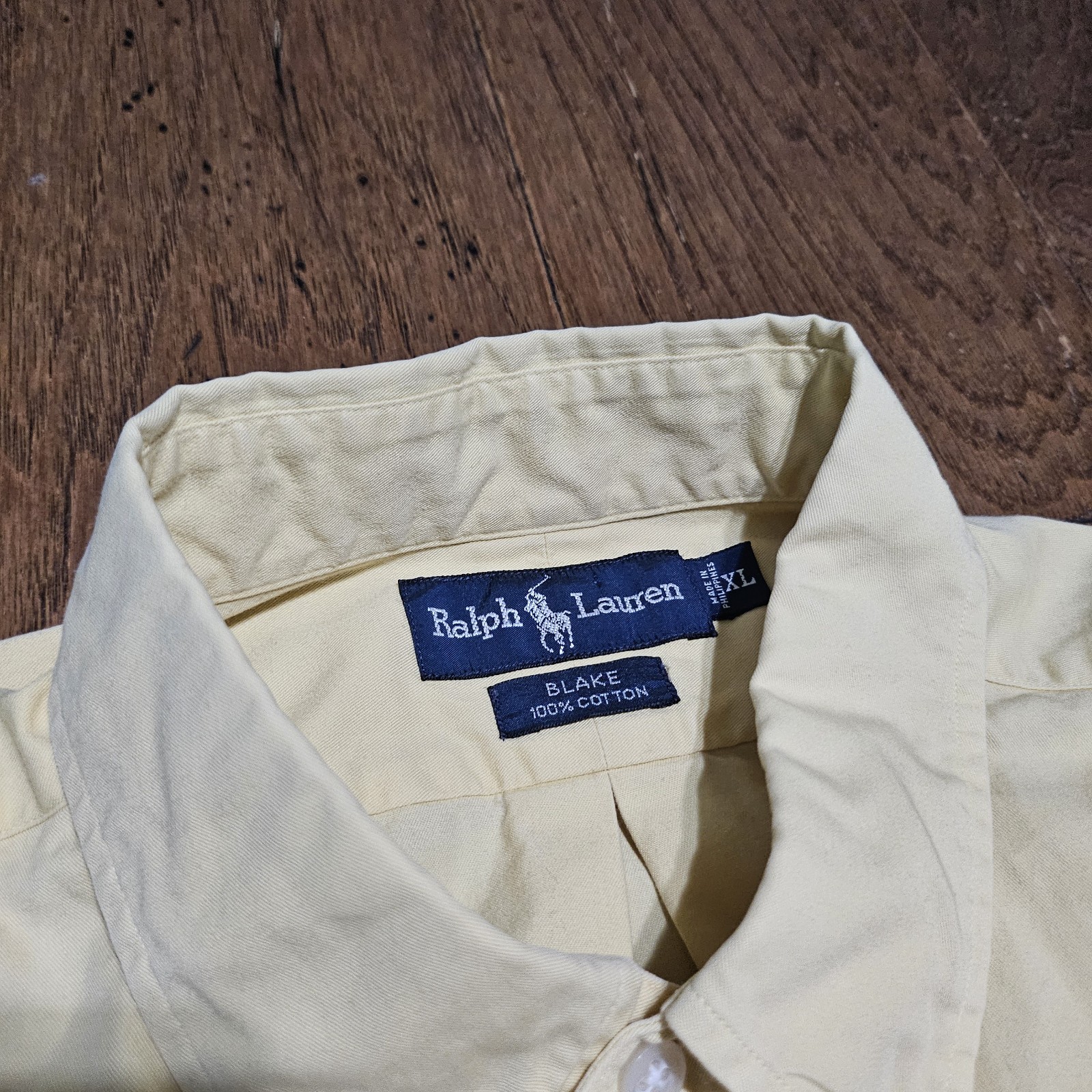 Polo Ralph Lauren Blake camicia bottoni extra large giallo carne pony outdoor uomo