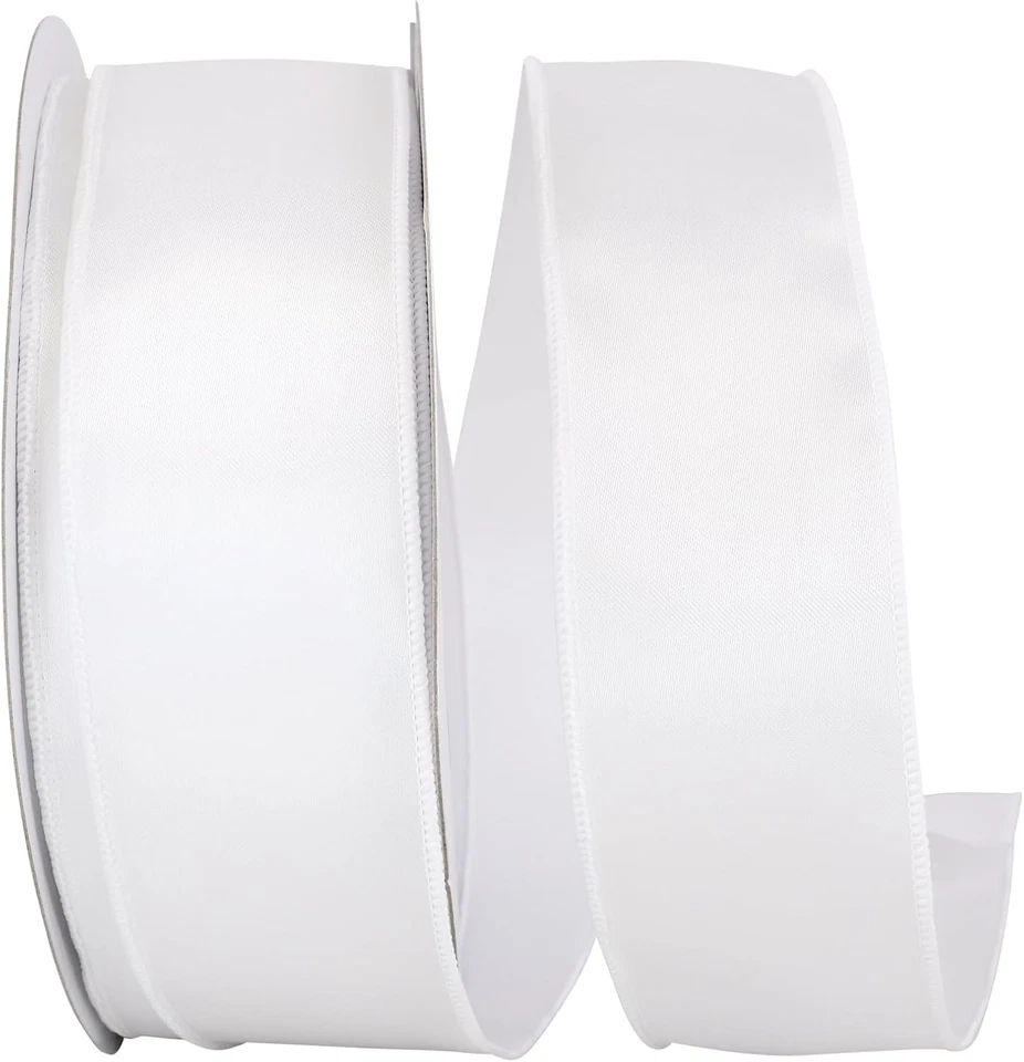 White Satin Ribbon Spool, 2.5" x 50 Yds - Image 2 of 2