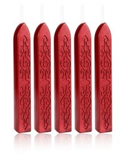 Yoption 5 Pcs Metallic Red Sealing Wax Sticks with Wicks for Wax Seal Stamp, ...