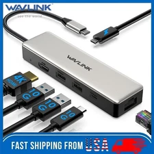 WAVLINK 10Gbps USB3.1 Laptop Docking Station USB C Dock 4K HDMI 100W PD RJ45