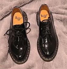 Dr. Martens 1461 Black Patent Lamper Leather 3-Eye Oxford Shoes Womens 6 10084