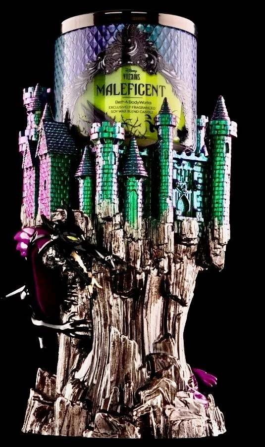 Castiçal Bath & Body Works Maleficent Dragon Castle Disney Villains 3 pavios - Imagem 2 de 2