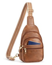 Anti Theft Small Sling Bag for Women and Men RFID Leather Crossbody Bags Fann...