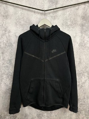 Nike Tech Fleece Full Zip Hoodie Black Drill Trap Long Sleeve 805144-010 Size S