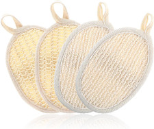 4 Pack Natural Exfoliating Body Scrubber, Bath Loofah Bath Sponge for Men and Wo