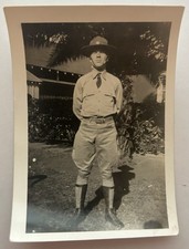 WWII Snapshot Photo Young U.S. Army Soldier in Campaign Hat Uniform Portrait