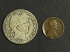 1913-D Liberty Barber Half Dollar and 1912-D Lincoln Cent