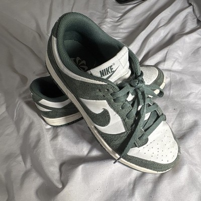 Nike Dunk Low Green White Colorblock Leather Suede Low Top Sneakers Lace Up