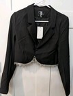 NWT Line & Dot Vaughn Cropped Blazer in Black with embelished Rhinestones size S — photo 3