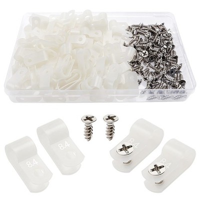 100 Stck. 5/16 Zoll R-Typ Kabelclip Drahtklemme Nylon Schraube Befestigung Schnur Befestigung