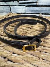 Leather Extra Long In-Hand Show 5/8&rdquo; Lead Rein - Brown/Brass - XL