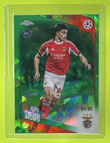 Joao Rego 2025 Topps Chrome UEFA Sapphire #168 Green Refractor Rookie RC /99