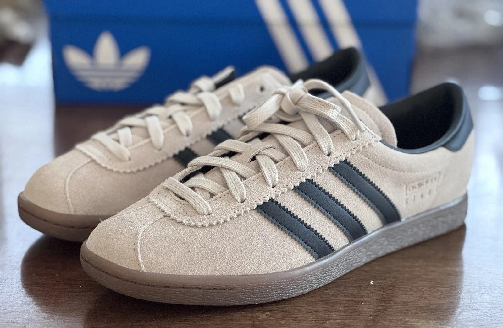 Adidas Originals Stadt Brown Carbon Gum Suede Sneakers JQ9012 Mens Shoes