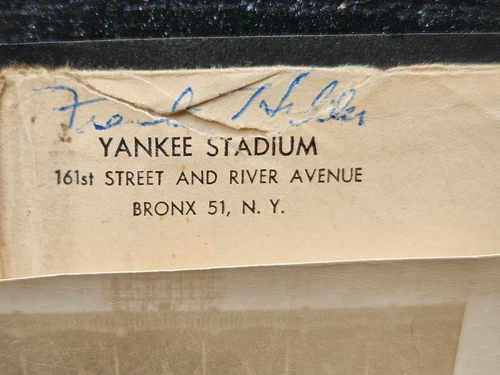 1948 NY YANKEES PLAYER FRANK HILLER LETTER ON YANKEES STATIONARY, PICTURE AUTO