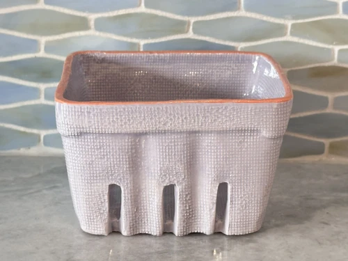 Anthropologie Berry Basket Fruit Container Farmhouse Cottagecore Lavender Purple