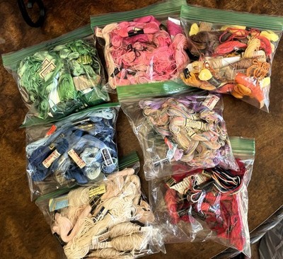 Lot 155 Vintage Embroidery Floss Thread Skeins DMC Coats Cross Stitch