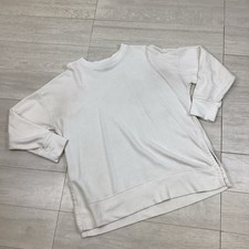 Aerie Sweatshirt White French Terry Oversized Side Slits Women s Medium