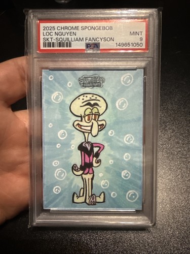 2025 Topps Chrome Spongebob 25th Squilliam Fancyson Sketch - PSA 9