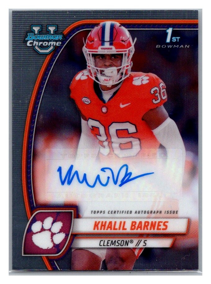 2024 Bowman Chrome U Auto Autograph Khalil Barnes #PA-KBA TD0340