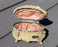 Antique  Jewelry Casket Trinket Box with Lining WB Weidlich Brothers MFG 374