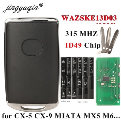 jingyuqin WAZSKE13D03 Car Key Remote Control For Mazda CX-5 CX-9 MIATA MX5 M6 ID