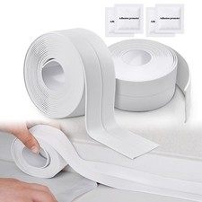 2 Rolls Self Adhesive Sealing Waterproof Tape Caulk Strip White
