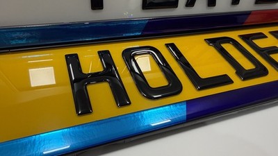 1 x M Sport Chrome 3D Gloss Gel - Quick Release - Number Plate Holder BMW