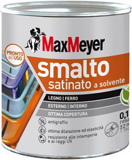 Smalto a Solvente per Ferro E Legno Satinato BIANCO R9010 0,125 L