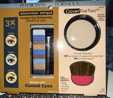 Physicians Formula Shimmer Strips Pop Blue Eyes & CoverToxTen Powder 3pc Set NIB